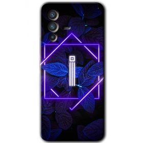 Vivo V23 5G Dark Neon Yaprak I Harfi Baskılı Uyumlu Silikon Kılıf