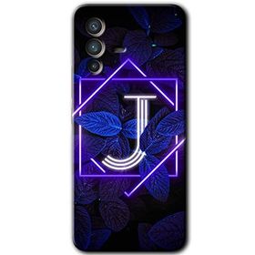 Vivo V23 5G Dark Neon Yaprak J Harfi Baskılı Uyumlu Silikon Kılıf