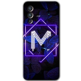 Vivo V23 5G Dark Neon Yaprak M Harfi Baskılı Uyumlu Silikon Kılıf