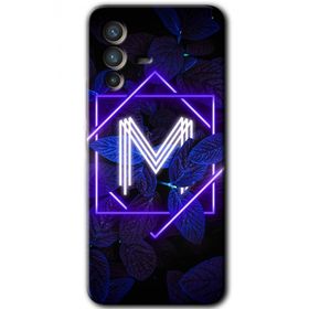 Vivo V23 5G Dark Neon Yaprak M Harfi Baskılı Uyumlu Silikon Kılıf