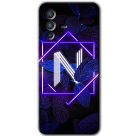 Vivo V23 5G Dark Neon Yaprak N Harfi Baskılı Uyumlu Silikon Kılıf