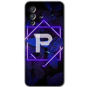 Vivo V23 5G Dark Neon Yaprak P Harfi Baskılı Uyumlu Silikon Kılıf