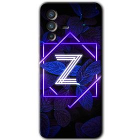 Vivo V23 5G Dark Neon Yaprak P Harfi Baskılı Uyumlu Silikon Kılıf