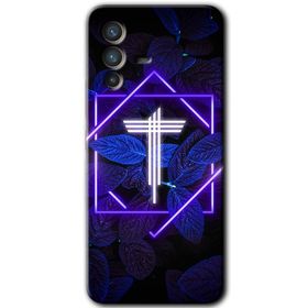 Vivo V23 5G Dark Neon Yaprak P Harfi Baskılı Uyumlu Silikon Kılıf