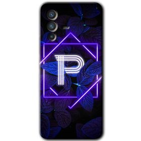 Vivo V23 5G Dark Neon Yaprak P Harfi Baskılı Uyumlu Silikon Kılıf