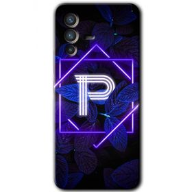 Vivo V23 5G Dark Neon Yaprak P Harfi Baskılı Uyumlu Silikon Kılıf