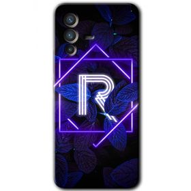 Vivo V23 5G Dark Neon Yaprak R Harfi Baskılı Uyumlu Silikon Kılıf