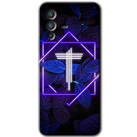 Vivo V23 5G Dark Neon Yaprak T Harfi Baskılı Uyumlu Silikon Kılıf