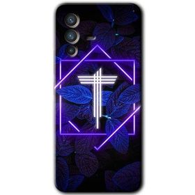 Vivo V23 5G Dark Neon Yaprak T Harfi Baskılı Uyumlu Silikon Kılıf