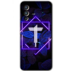 Vivo V23 5G Dark Neon Yaprak T Harfi Baskılı Uyumlu Silikon Kılıf