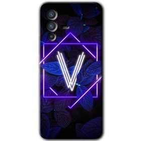 Vivo V23 5G Dark Neon Yaprak V Harfi Baskılı Uyumlu Silikon Kılıf