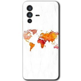 Vivo V23 5G Dünya Haritası Baskılı Uyumlu Silikon Kılıf