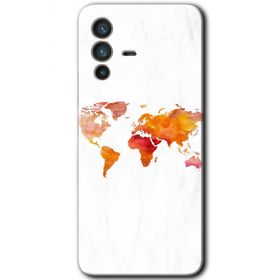 Vivo V23 5G Dünya Haritası Baskılı Uyumlu Silikon Kılıf