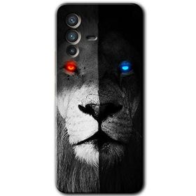 Vivo V23 5G Fire and Ice Lion Baskılı Uyumlu Silikon Kılıf