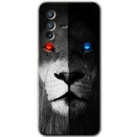 Vivo V23 5G Fire and Ice Lion Baskılı Uyumlu Silikon Kılıf