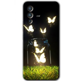 Vivo V23 5G Işıklı Kelebekler Baskılı Uyumlu Silikon Kılıf