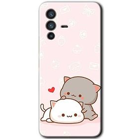Vivo V23 5G Kedi Aşkı Baskılı Uyumlu Silikon Kılıf