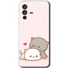 Vivo V23 5G Kedi Aşkı Baskılı Uyumlu Silikon Kılıf