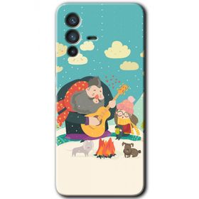 Vivo V23 5G Kış Pikniği Baskılı Uyumlu Silikon Kılıf
