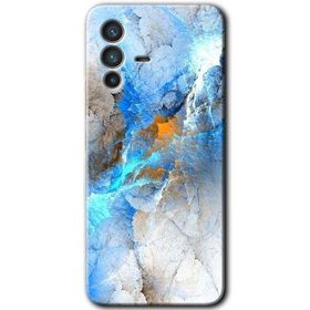 Vivo V23 5G Mavi Buzul Baskılı Uyumlu Silikon Kılıf