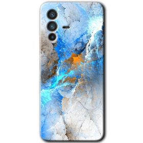Vivo V23 5G Mavi Buzul Baskılı Uyumlu Silikon Kılıf