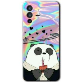 Vivo V23 5G Milkshake Panda Baskılı Uyumlu Silikon Kılıf