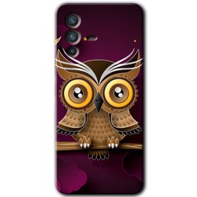 Vivo V23 5G Owl Bird Branch Baskılı Uyumlu Silikon Kılıf