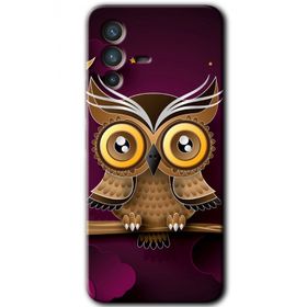 Vivo V23 5G Owl Bird Branch Baskılı Uyumlu Silikon Kılıf