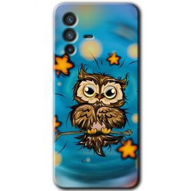 Vivo V23 5G Owl Bird Stars Baskılı Uyumlu Silikon Kılıf