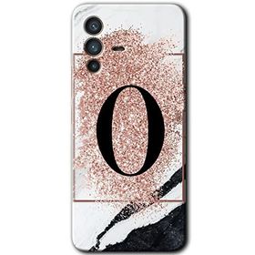 Vivo V23 5G Pembe Mermer Desenli Ö Harfi Baskılı Uyumlu Silikon Kılıf