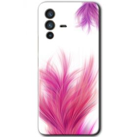 Vivo V23 5G Pembe Tüy Baskılı Uyumlu Silikon Kılıf