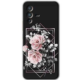 Vivo V23 5G Retro Çiçek 1 Baskılı Uyumlu Silikon Kılıf