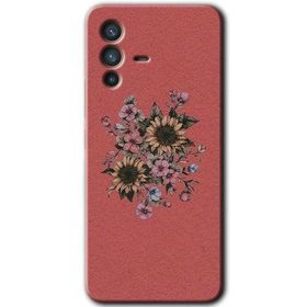 Vivo V23 5G Retro Çiçek Baskılı Uyumlu Silikon Kılıf