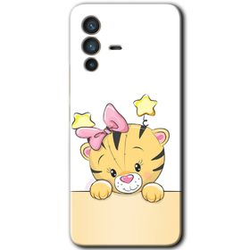 Vivo V23 5G Sevimli Kedi Baskılı Uyumlu Silikon Kılıf