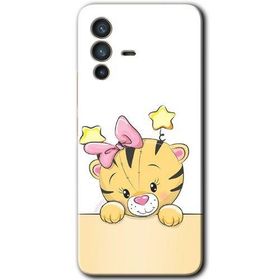 Vivo V23 5G Sevimli Kedi Baskılı Uyumlu Silikon Kılıf