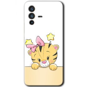 Vivo V23 5G Sevimli Kedi Baskılı Uyumlu Silikon Kılıf