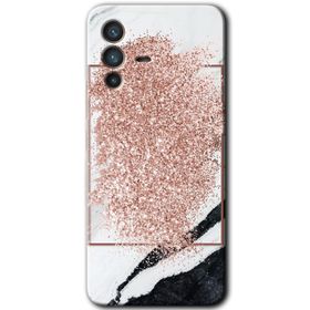 Vivo V23 5G Simli Mermer Baskılı Uyumlu Silikon Kılıf