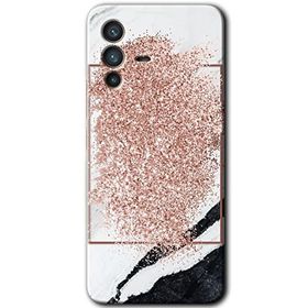 Vivo V23 5G Simli Mermer Baskılı Uyumlu Silikon Kılıf