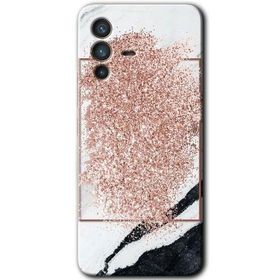 Vivo V23 5G Simli Mermer Baskılı Uyumlu Silikon Kılıf