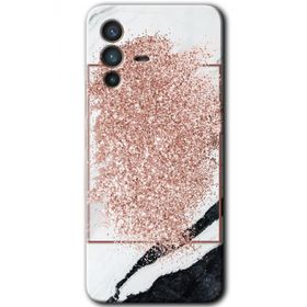 Vivo V23 5G Simli Mermer Baskılı Uyumlu Silikon Kılıf