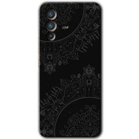 Vivo V23 5G Siyah Mandala Baskılı Uyumlu Silikon Kılıf