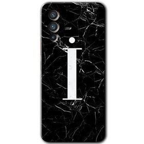 Vivo V23 5G Siyah Mermer Desenli I Harfi Baskılı Uyumlu Silikon Kılıf