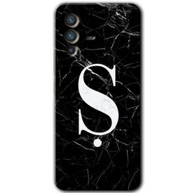 Vivo V23 5G Siyah Mermer Desenli Ş Harfi Baskılı Uyumlu Silikon Kılıf