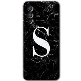 Vivo V23 5G Siyah Mermer Desenli Ş Harfi Baskılı Uyumlu Silikon Kılıf