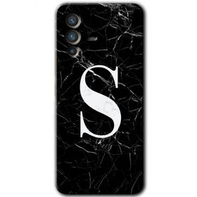 Vivo V23 5G Siyah Mermer Desenli Ş Harfi Baskılı Uyumlu Silikon Kılıf