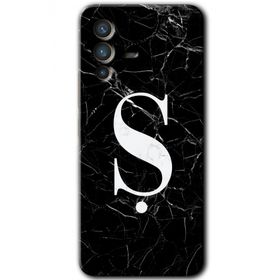 Vivo V23 5G Siyah Mermer Desenli Ş Harfi Baskılı Uyumlu Silikon Kılıf