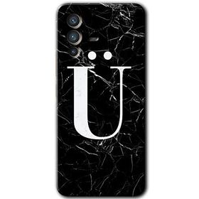 Vivo V23 5G Siyah Mermer Desenli Ü Harfi Baskılı Uyumlu Silikon Kılıf