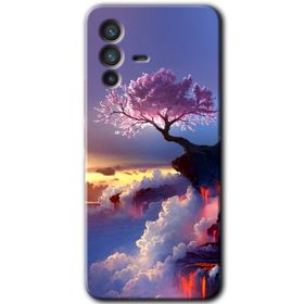 Vivo V23 5G Spots Lilac Baskılı Uyumlu Silikon Kılıf