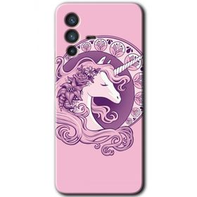 Vivo V23 5G Unicorn Pembe Baskılı Uyumlu Silikon Kılıf