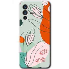 Vivo V23 5G Vektör Çiçekler Baskılı Uyumlu Silikon Kılıf